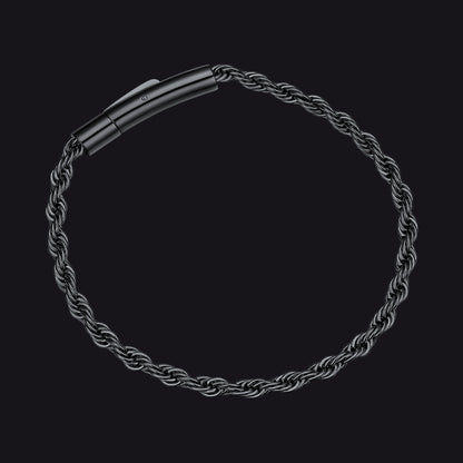 Rope Chain Link Bracelet for Men, 2mm / 3mm / 4mm / 5mm Width