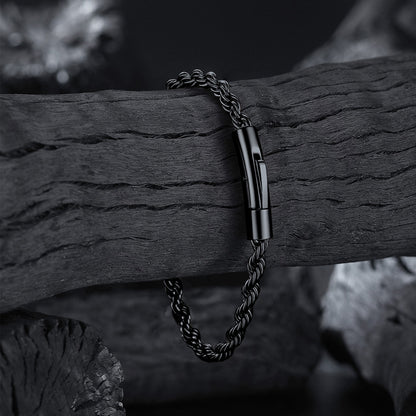 Rope Chain Link Bracelet for Men, 2mm / 3mm / 4mm / 5mm Width