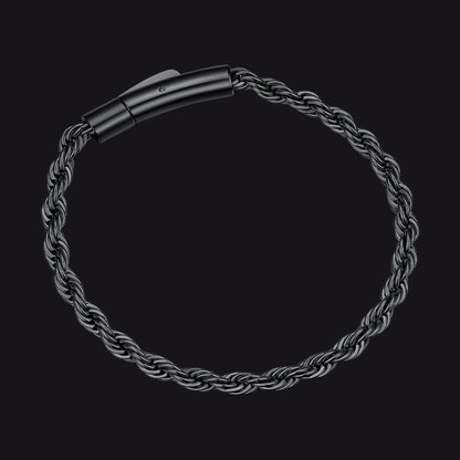 Rope Chain Link Bracelet for Men, 2mm / 3mm / 4mm / 5mm Width