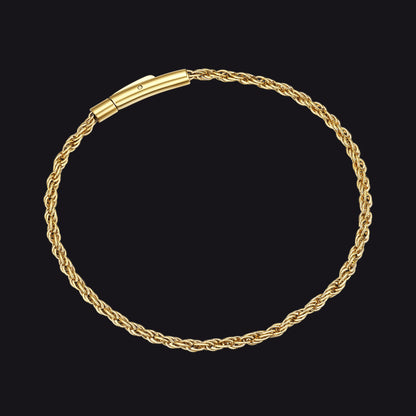 Rope Chain Link Bracelet for Men, 2mm / 3mm / 4mm / 5mm Width
