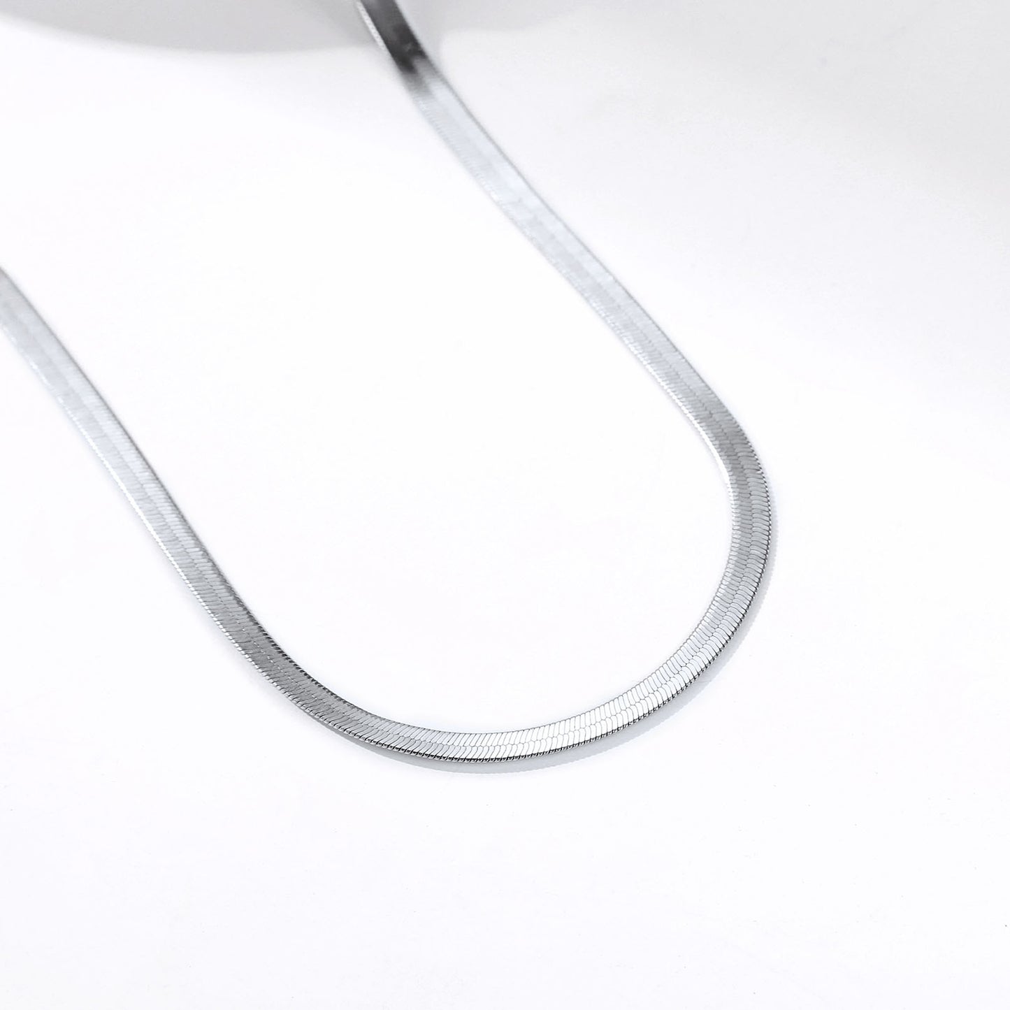 925 Sterling Silver Herringbone Flat Chain Anklets For Women