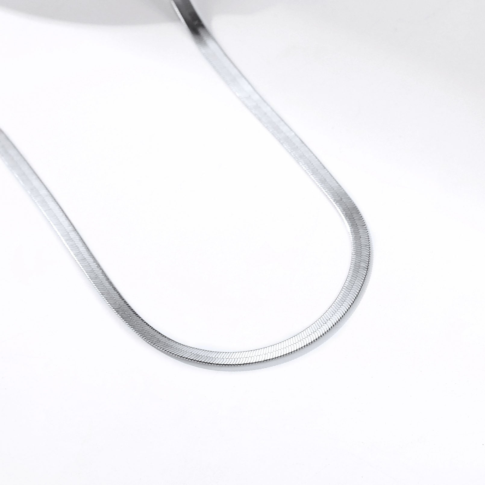 925 Sterling Silver Herringbone Flat Chain Anklets For Women