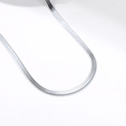 925 Sterling Silver Herringbone Flat Chain Anklets For Women