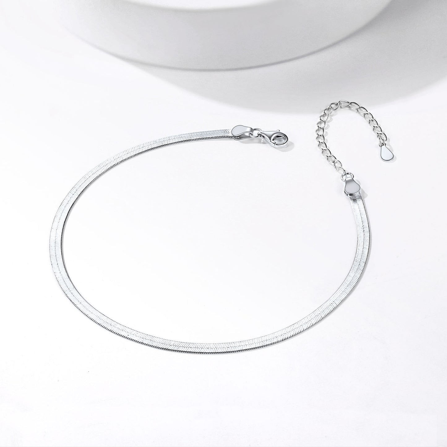 925 Sterling Silver Flat Chain Anklets For Women