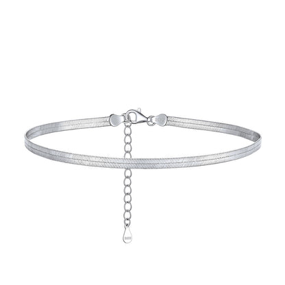 3mm Sterling Silver Herringbone Chain Anklet for Women