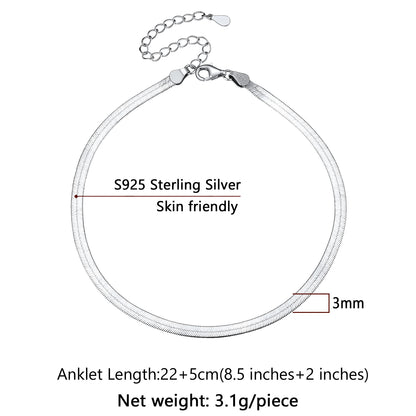 Herringbone Anklet Sizing Chart 8-10.5 Inches
