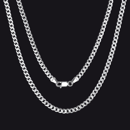 925 Sterling Silver Figaro Cuban Chain Link Necklace for Men