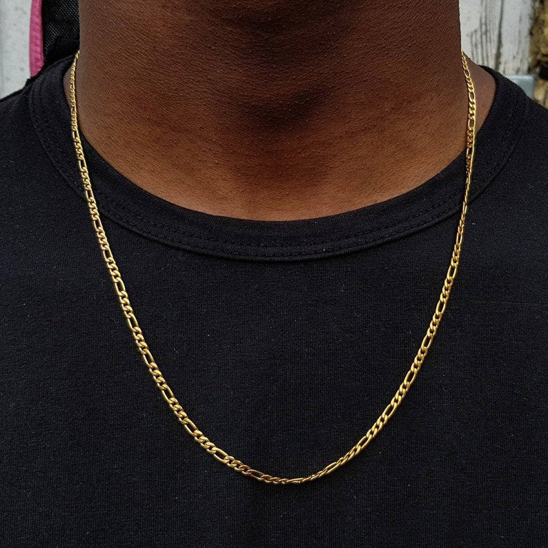 Figaro Link Chain Cuban Necklace for Men Women, 4/6/9/13 MM Width