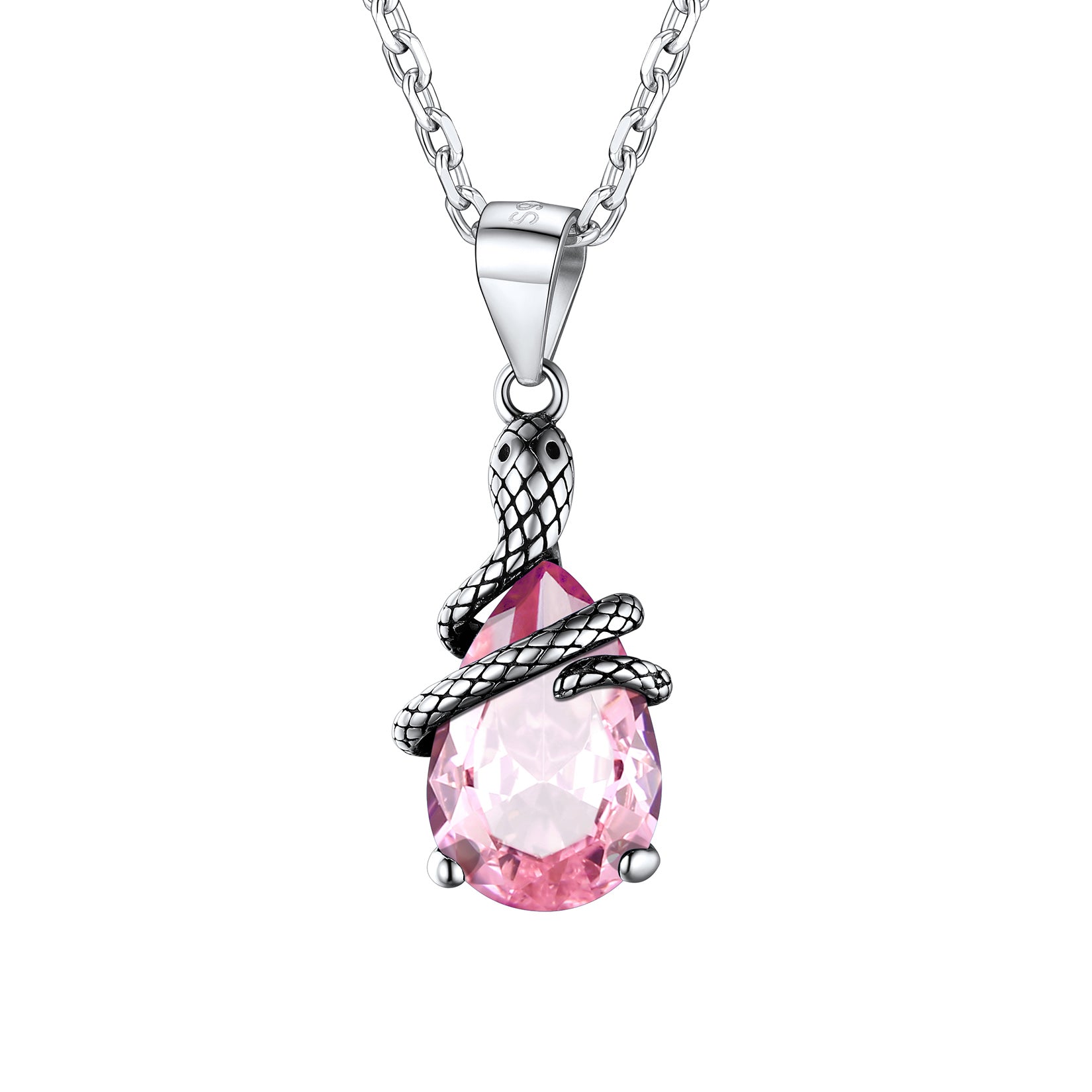 Crystal Snake Wrap Clear Quartz Birthstone Necklace