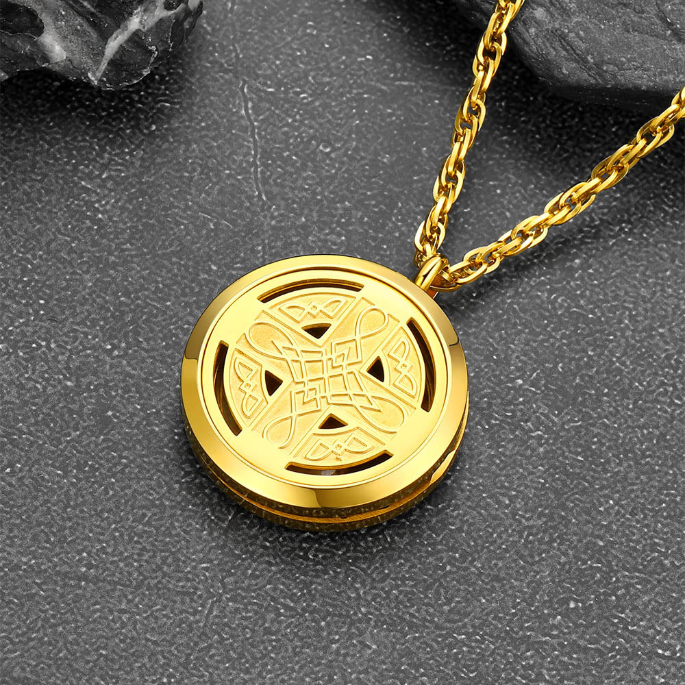  Custom Picture Celtic Knot Cross Locket Aromatherapy Essential Oil Necklaces