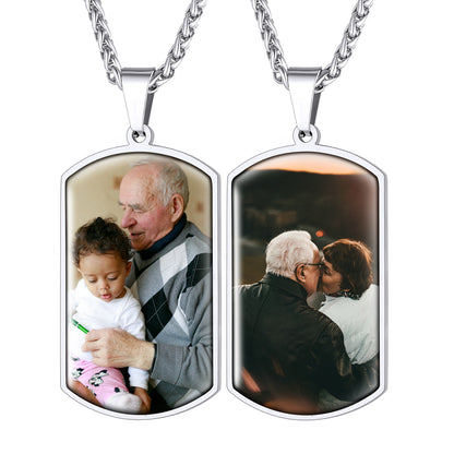 Personalized Photo Dog Tag Necklace with Picture for Men/Women FaithHeart