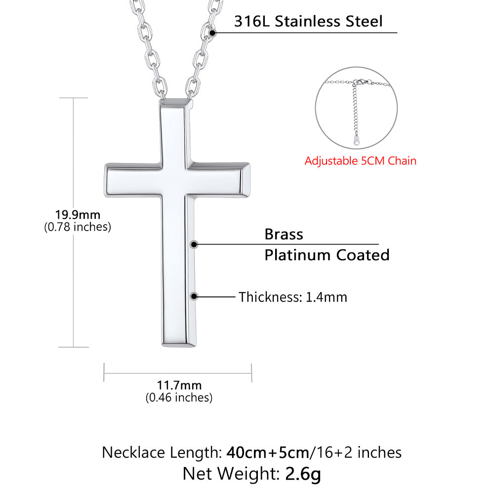 316L Stainless Steel Dainty Cross Necklace for Women, Christian Faith Pendant Necklace Gift