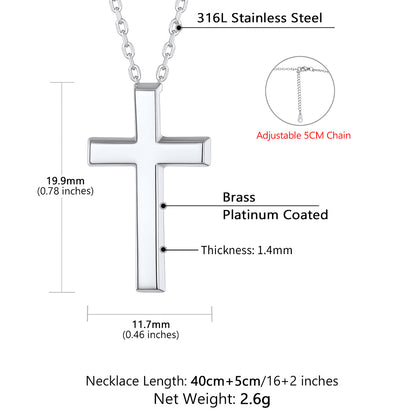 316L Stainless Steel Dainty Cross Necklace for Women, Christian Faith Pendant Necklace Gift
