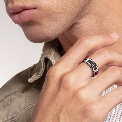 Rotating Cross Meditation Ring Band Ring for Men