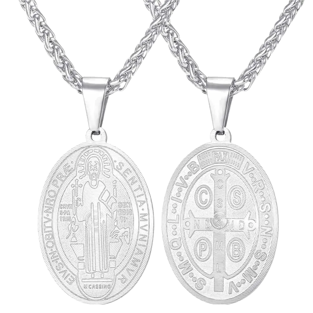 Saint Benedict Medal Necklace Christian Medals Necklaces