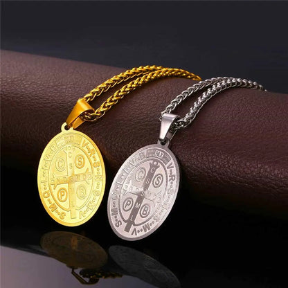 Saint Benedict Medal Necklace Christian Medals Necklaces FaithHeart