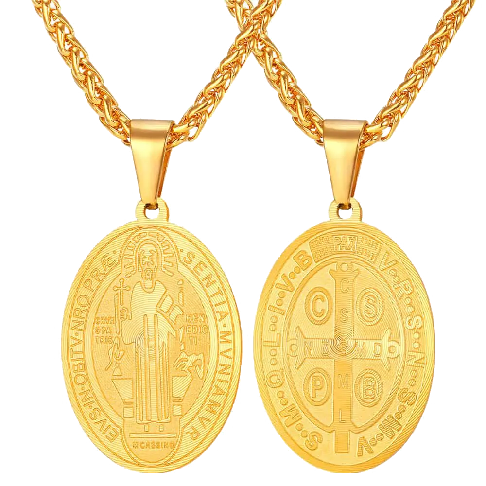 Saint Benedict Medal Necklace Christian Medals Necklaces FaithHeart
