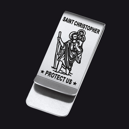 Saint Christopher Money Clip Christian Protective Accessories for Men