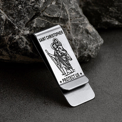 Saint Christopher Money Clip Christian Protective Accessories for Men