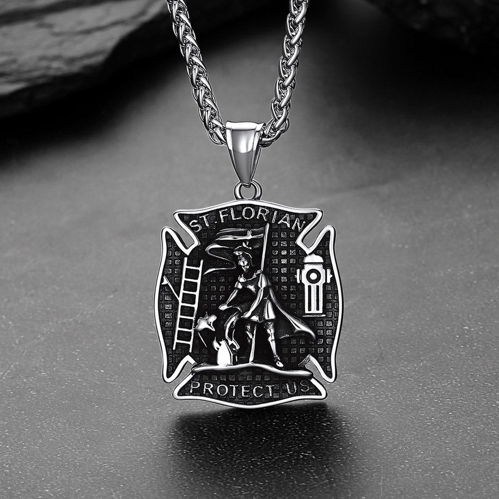  Saint Florian Fire Fighter Necklace