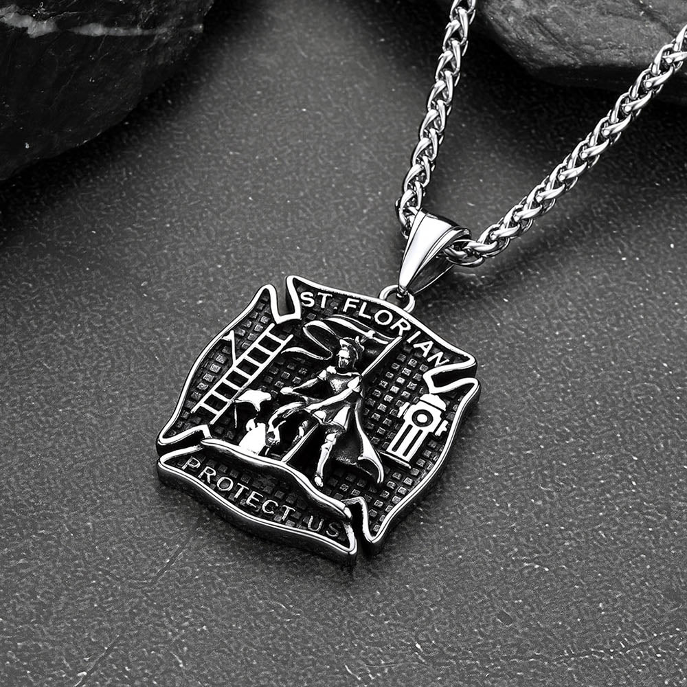  Saint Florian Fire Fighter Necklace