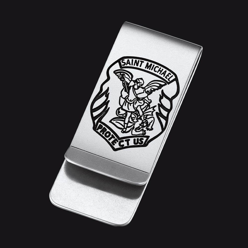 Archangel Saint Michael Money Clip Credit Card Holder