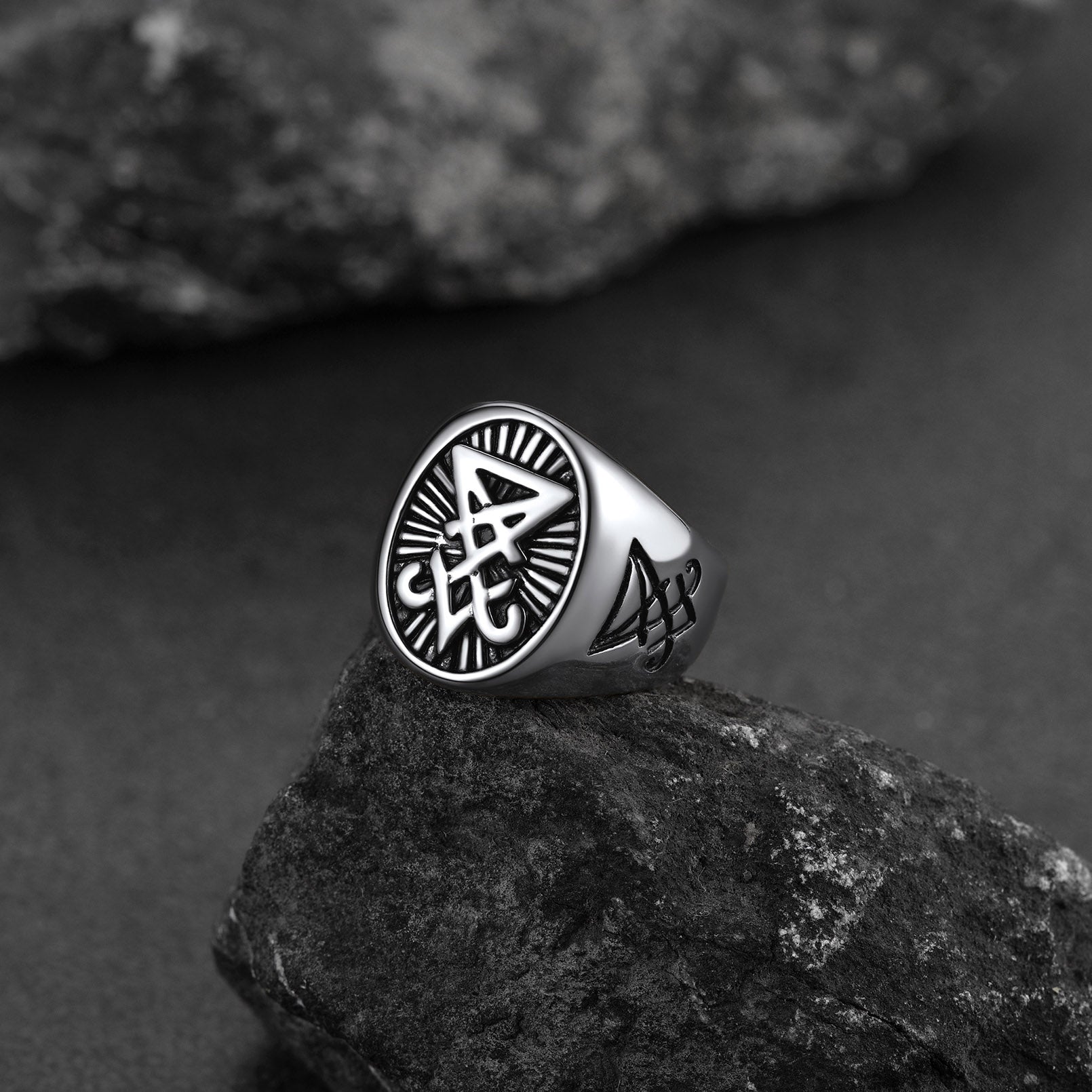 Satan Leviathan Cross Lucifer Signet Ring For Men