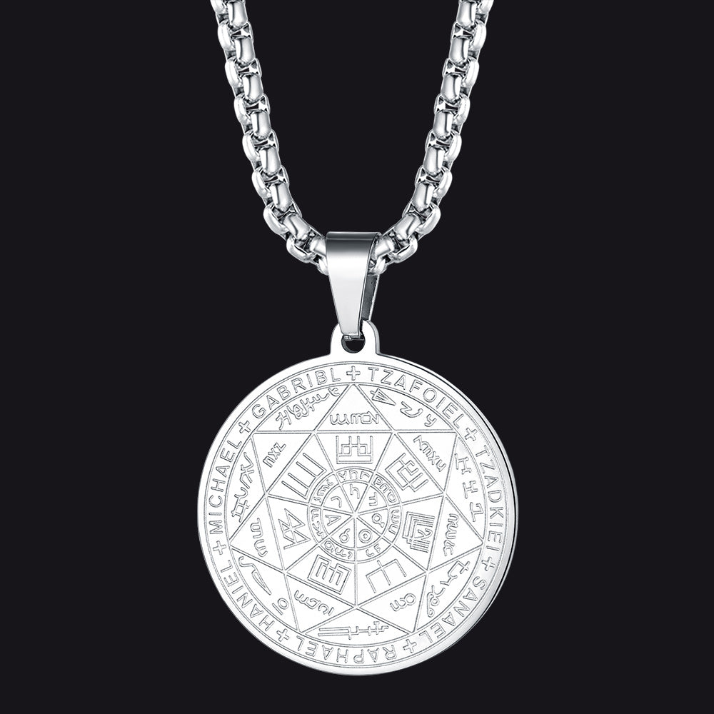 Seven Archangels Talisman Pentagram Pendant Necklace