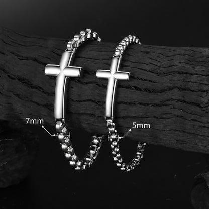 Sideways Cross Box Chain Bracelet in multisize