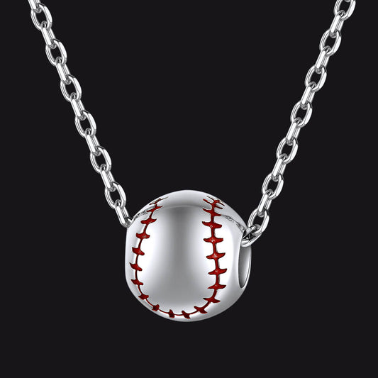 FaithHeart Sterling Silver Baseball Pendant Necklace for Women FaithHeart Jewelry