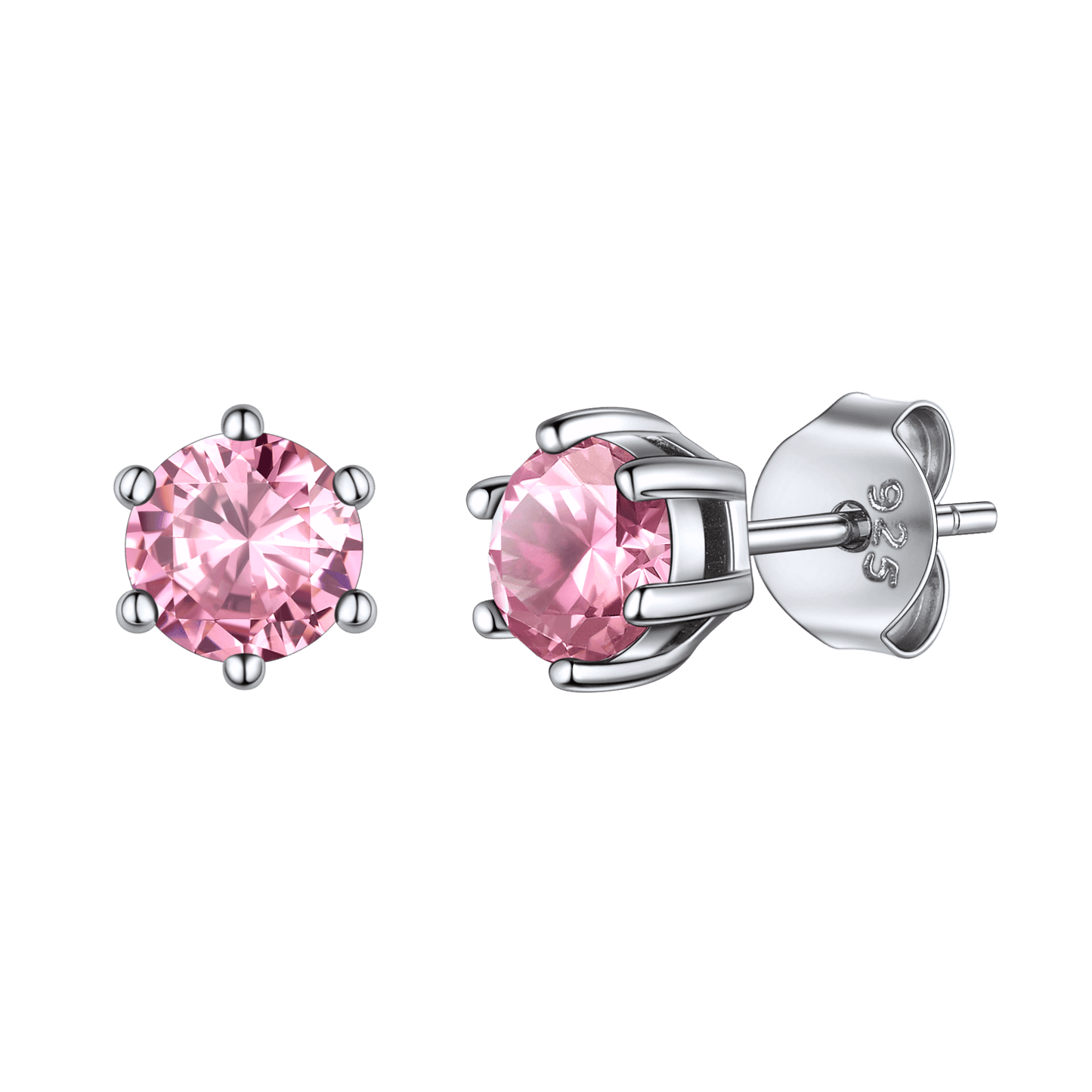 925 Sterling Silver Birthstone Stud Earrings for Men Women