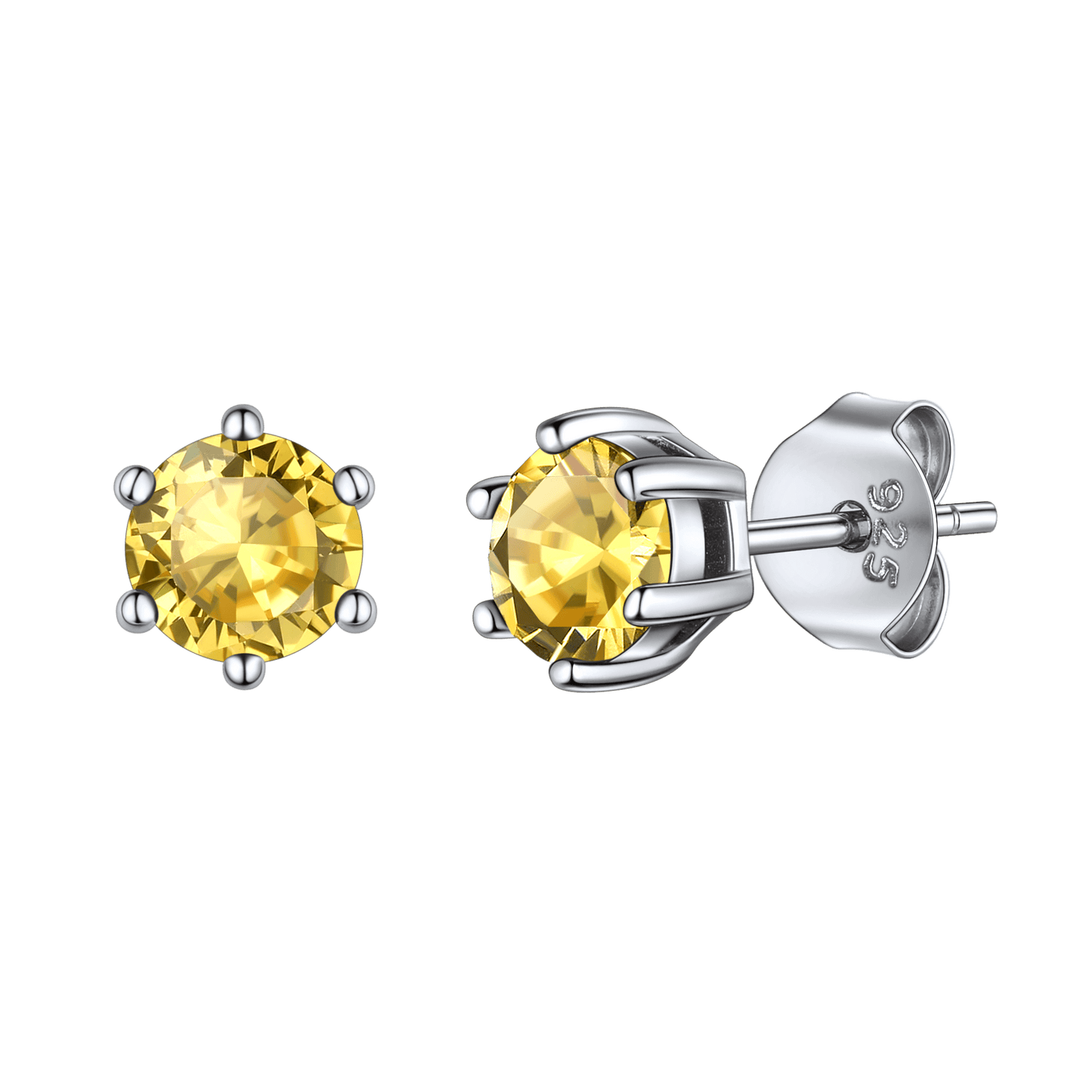 925 Sterling Silver Birthstone Stud Earrings for Men Women
