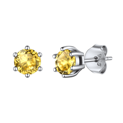 925 Sterling Silver Birthstone Stud Earrings for Men Women