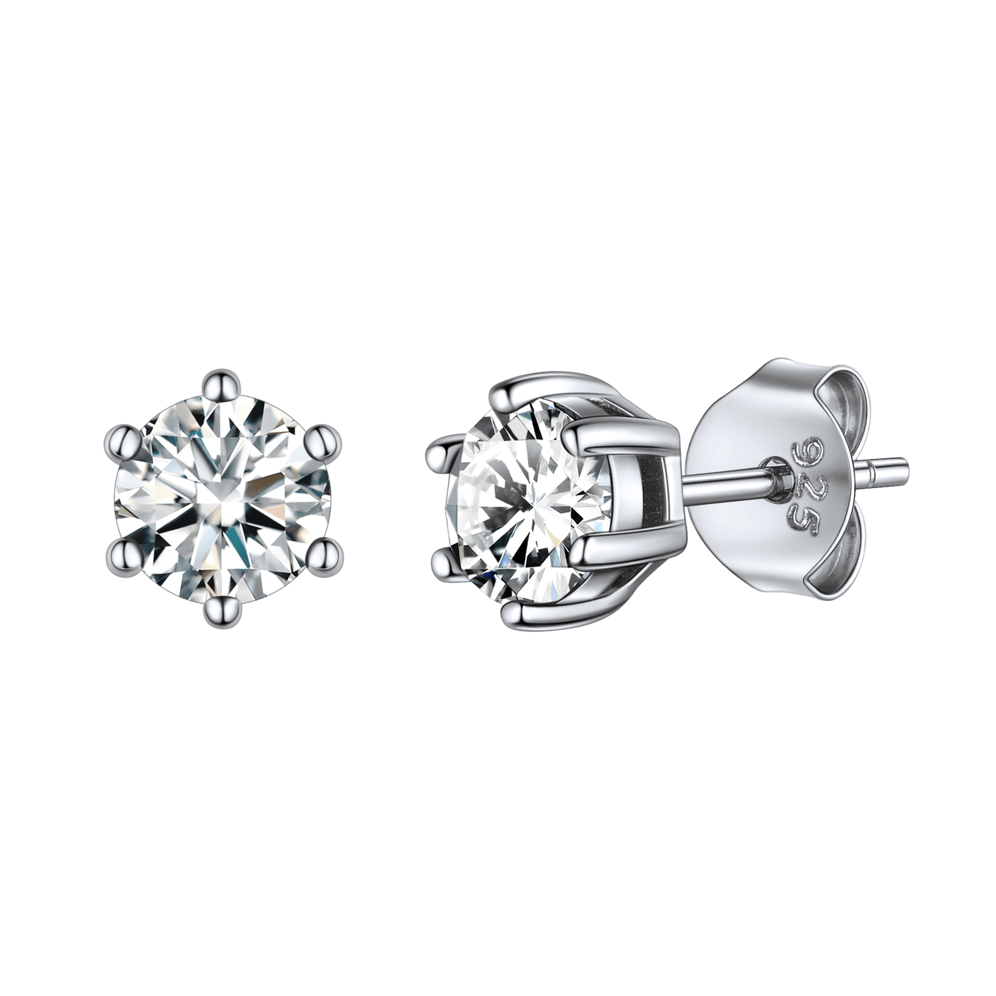 925 Sterling Silver Birthstone Stud Earrings for Men Women