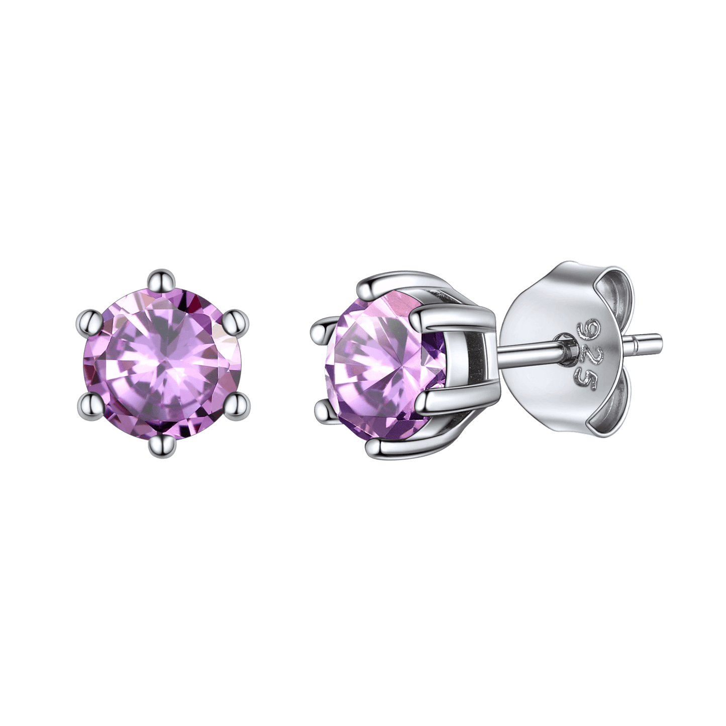 925 Sterling Silver Birthstone Stud Earrings for Men Women