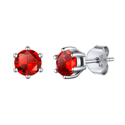 925 Sterling Silver Birthstone Stud Earrings for Men Women
