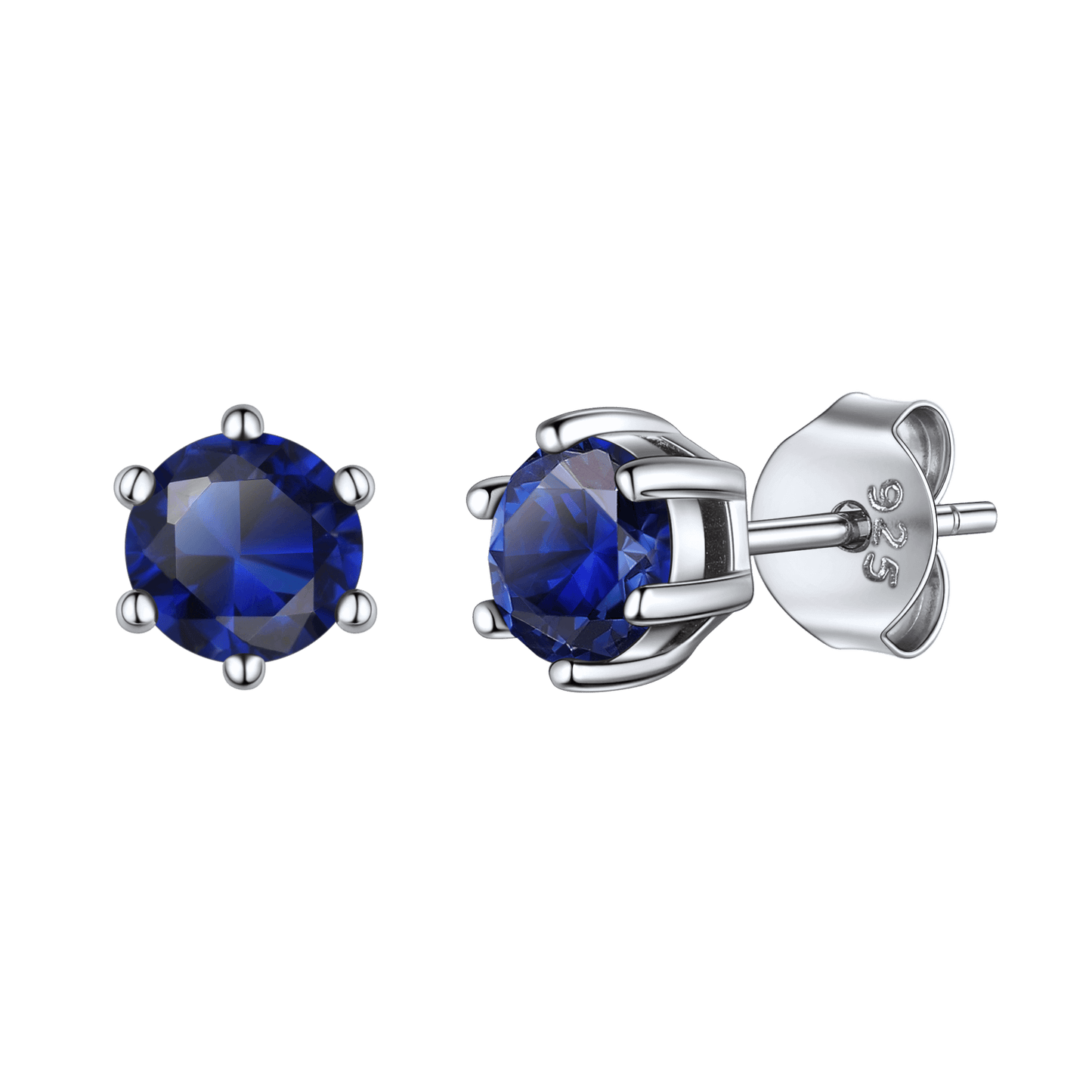925 Sterling Silver Birthstone Stud Earrings for Men Women
