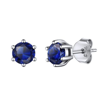 925 Sterling Silver Birthstone Stud Earrings for Men Women