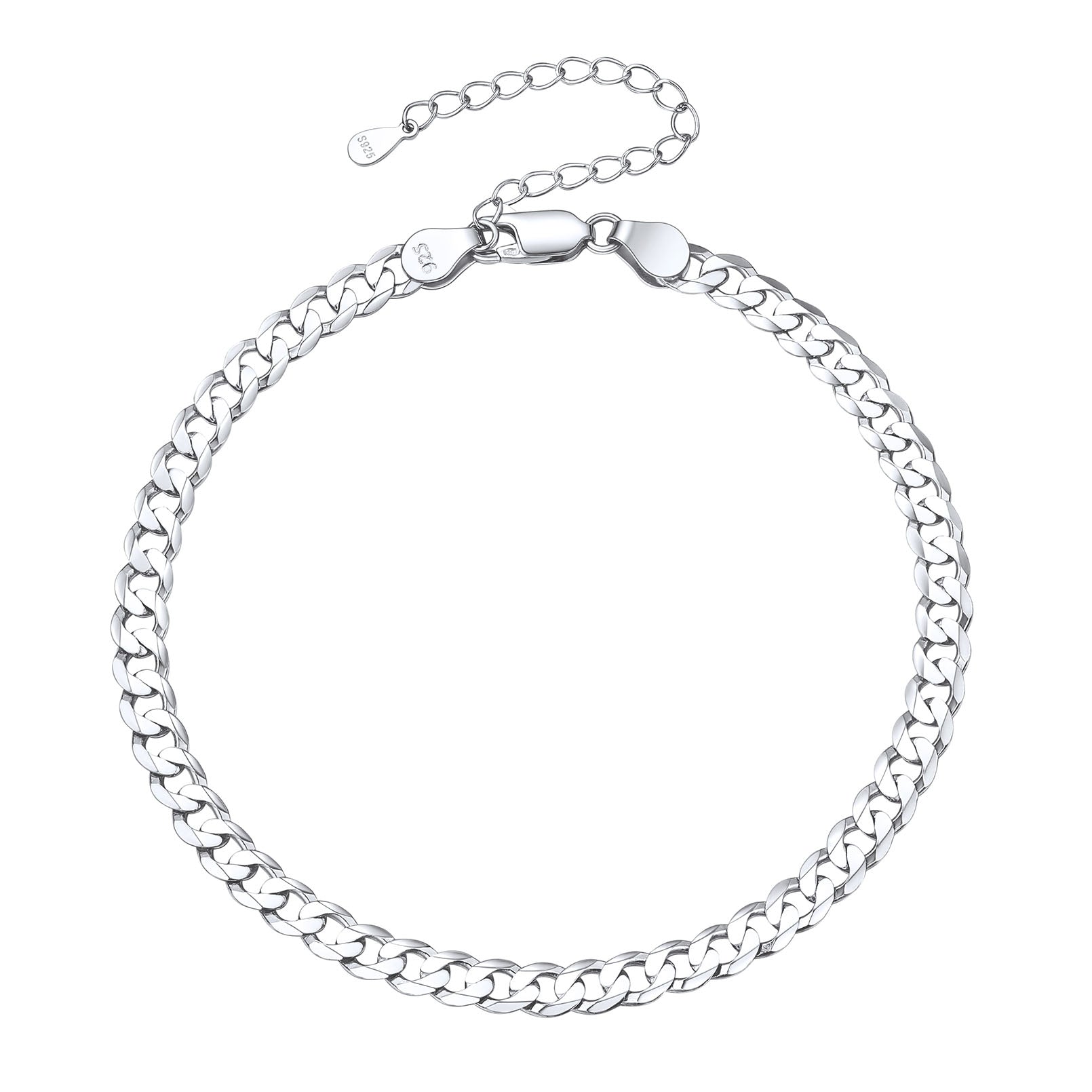 5mm bold sterling silver Cuban link beach anklet