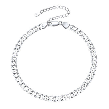 5mm bold sterling silver Cuban link beach anklet