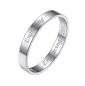 Engraved 925 Sterling Silver Band Ring
