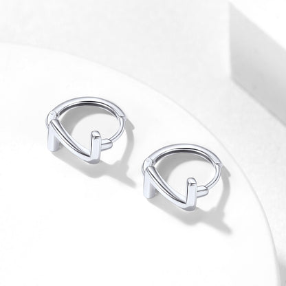 925 Sterling Silver Initial A-Z Hoop Earrings for Women Men