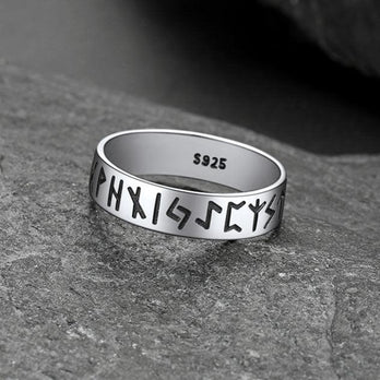 Norse Viking Runes Sterling Silver Ring for Men FaithHeart Jewelry