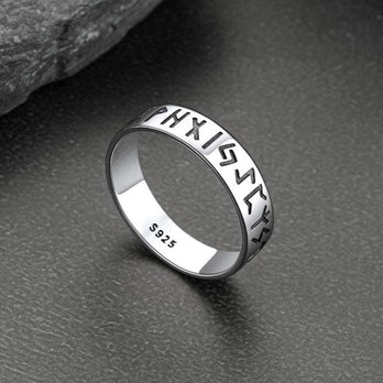 Norse Viking Runes Sterling Silver Ring for Men FaithHeart Jewelry