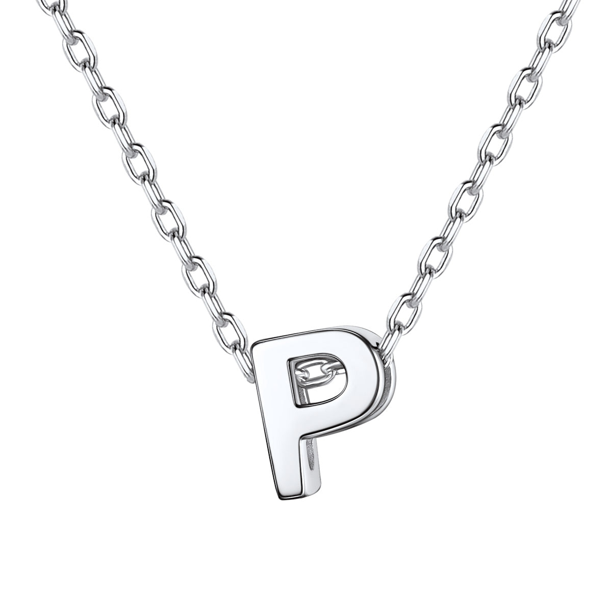 Silver Initial O Necklace for Women