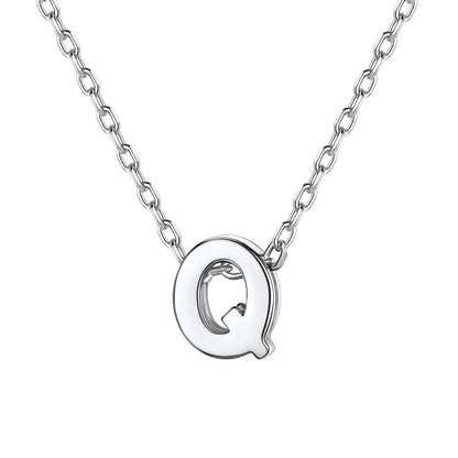 Silver Initial Q Necklace for Women