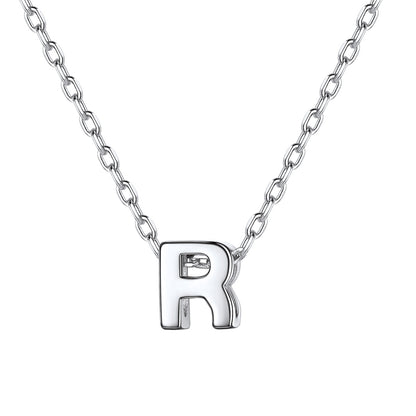 Silver Initial R Necklace for Women
