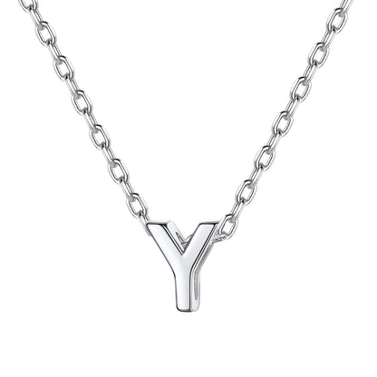 Silver Initial Y Necklace for Women