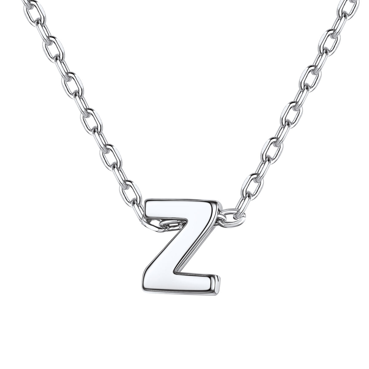 Silver Initial Z Necklace for Women