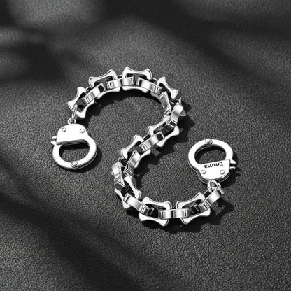 Custom Bamboo Link Handcuffs Bracelet for Men
